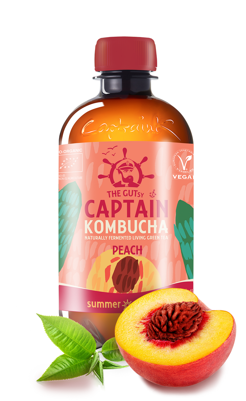 GUTsy Captain Kombucha - Summer Peach 12 x 400ml